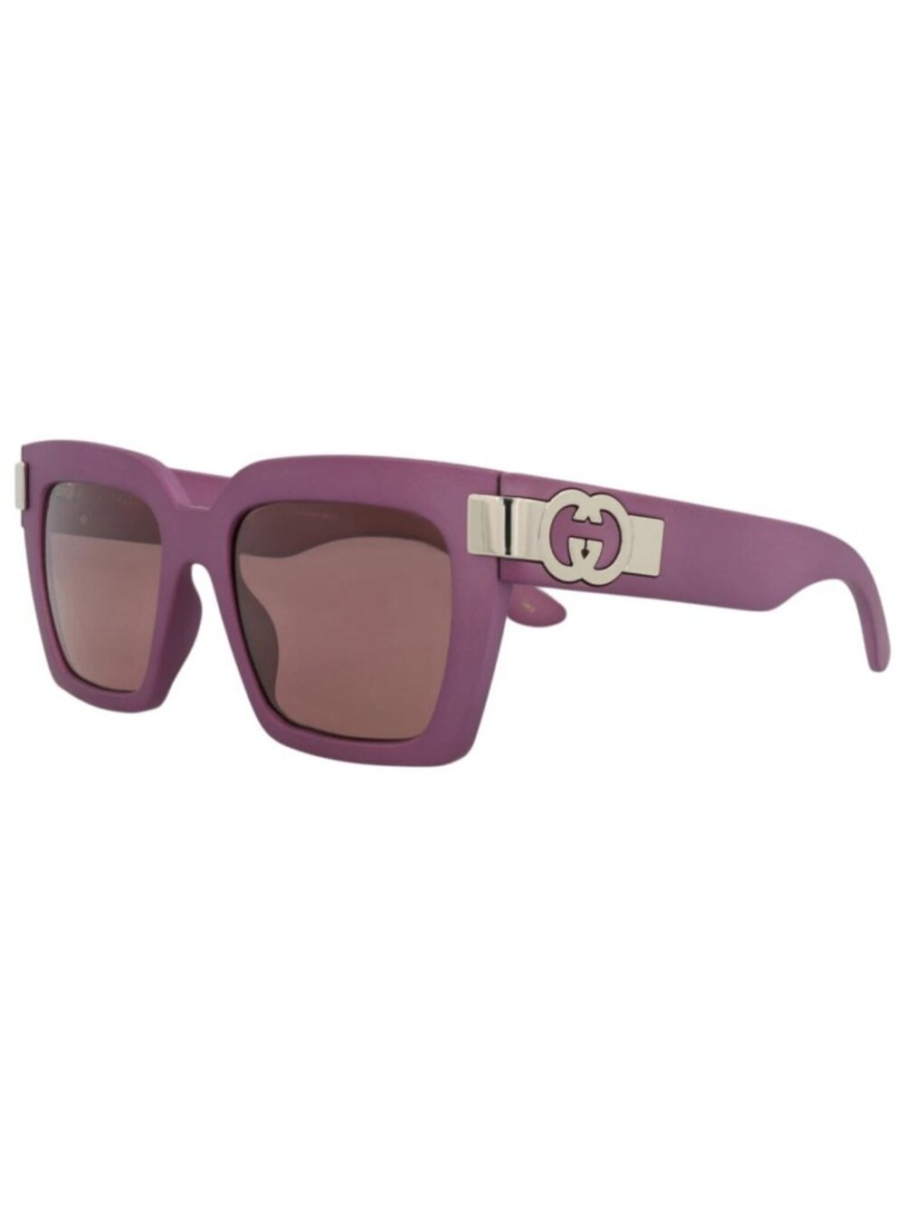 New Gucci Women's Sunglasses Square Rectangle Injection Frame Violet Violet